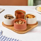 Snack Serving Bowl Platter With Handle Set Of 5