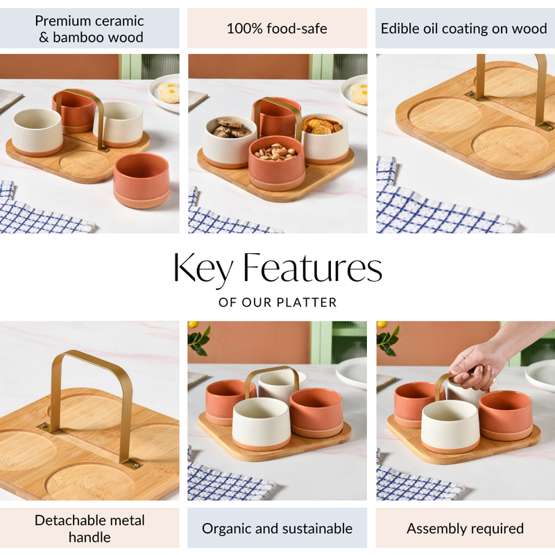 Tapas Serving Platter With Handle Set Of 5