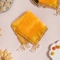 Tasselled Organza Thali Cover Yellow Set Of 2