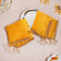 Tasselled Organza Thali Cover Yellow Set Of 2