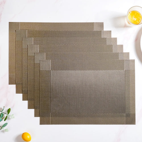 Taupe Reversible Dining Table Mats Set Of 6