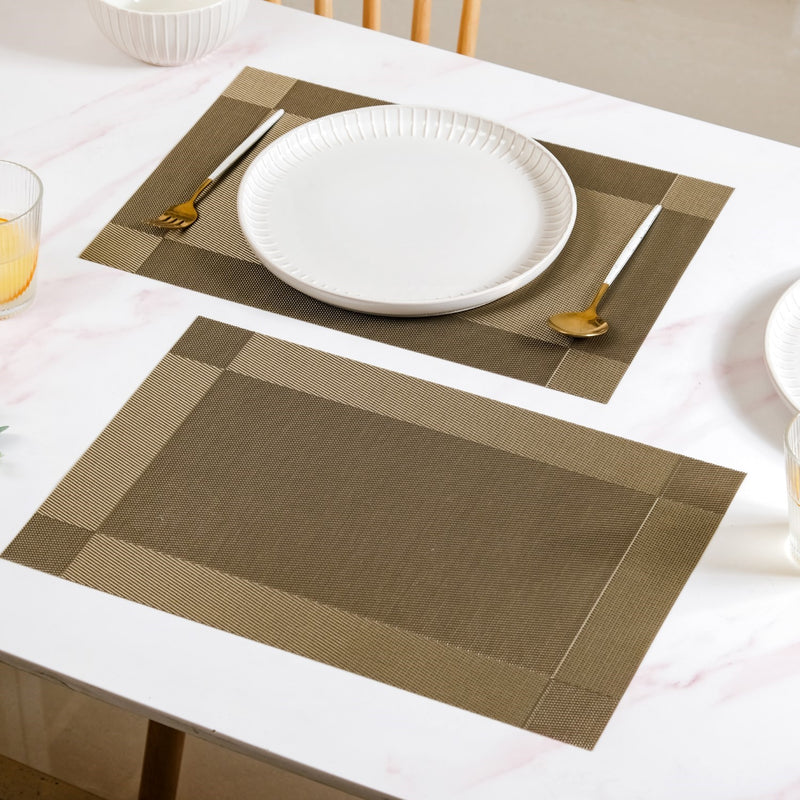 Taupe Reversible Dining Table Mats Set Of 6