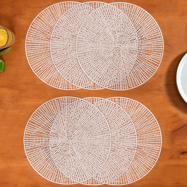 Taupe Webbed Table Mat Set Of 6