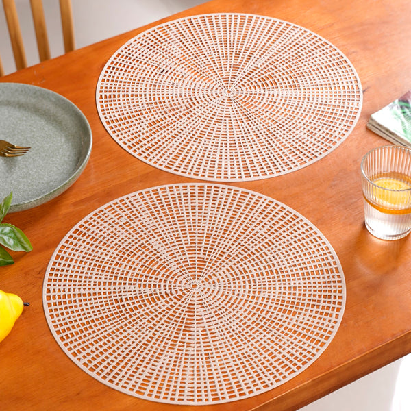 Taupe Webbed Table Mat Set Of 6