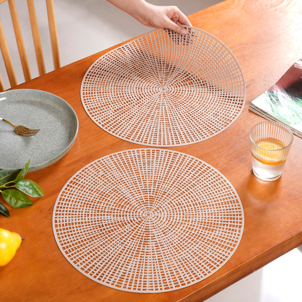 Taupe Webbed Table Mat Set Of 6