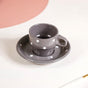 Ceramic Polka Dot Stackable Tea Cup And Saucer Set Of 4 100ml