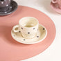 Ceramic Polka Dot Stackable Tea Cup And Saucer Set Of 4 100ml