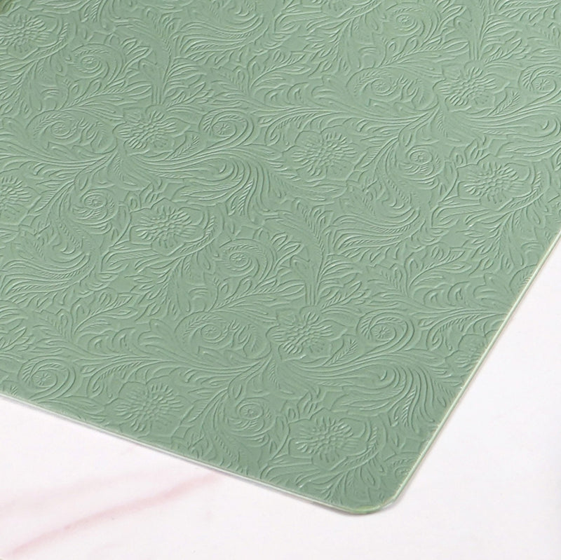 Tea Green Embossed Table Mat Set Of 6