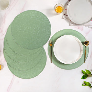 Tea Green Round Table Mat Set Of 6