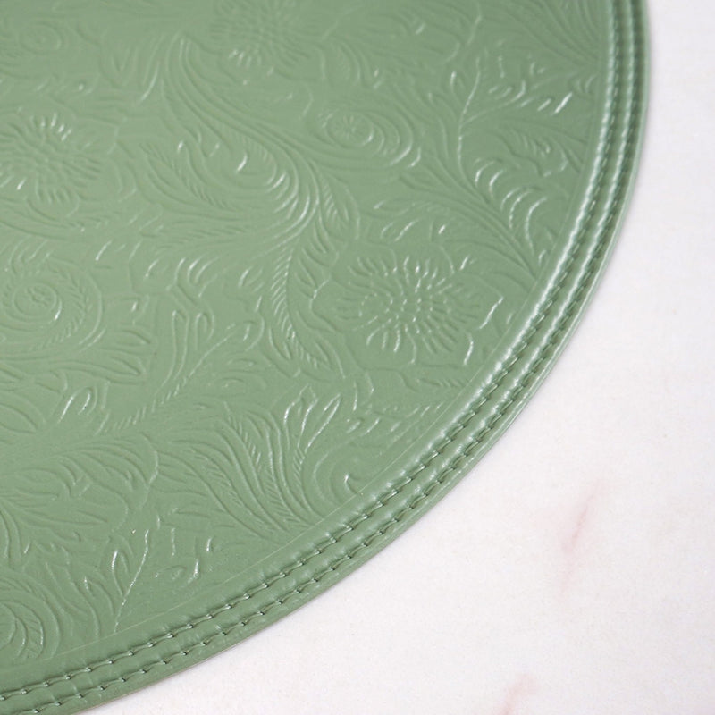 Tea Green Round Table Mat Set Of 6