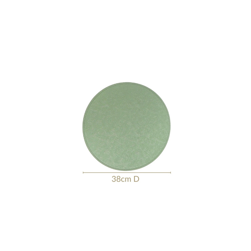 Tea Green Round Table Mat Set Of 6