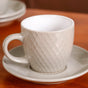 Set Of 6 Ceramic Tara Tea Cup And Saucer Grey 225ml