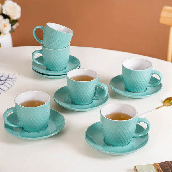 Tara Tea Cup And Saucer Set Of 6 Mint 225ml