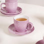 Purple Ceramic Tara Tea Cup Set Of 6 With Saucer 225ml