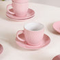 Set Of 6 Pink Tara Ceramic Tea Cup And Saucer 225ml