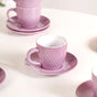 Purple Ceramic Tara Tea Cup Set Of 6 With Saucer 225ml