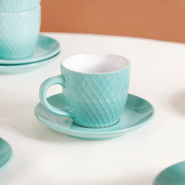 Tara Tea Cup And Saucer Set Of 6 Mint 225ml