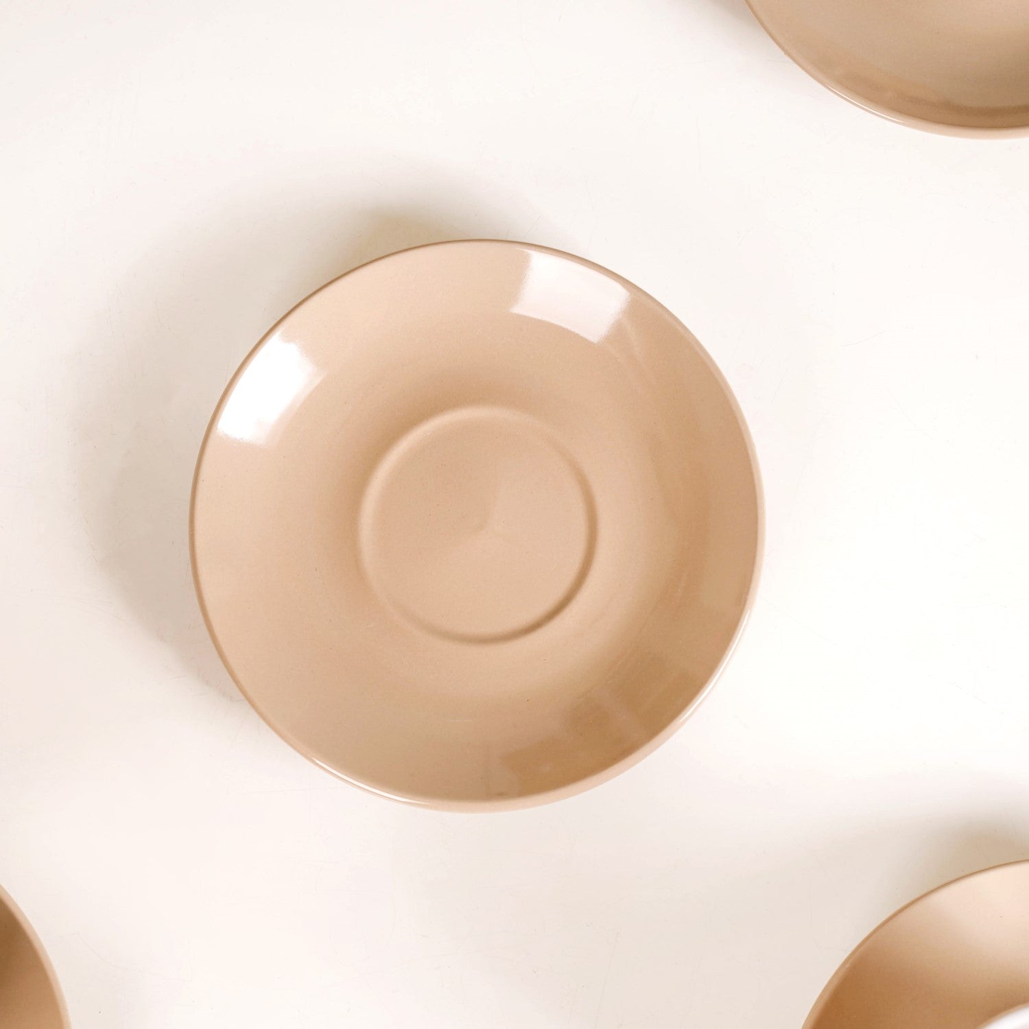 Beige Tara Ceramic Cup And Saucer Set Of 6 225ml Online - Premium