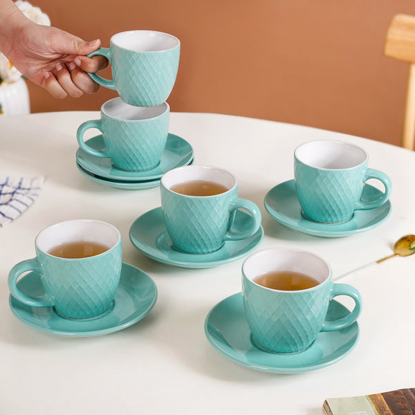 Tara Tea Cup And Saucer Set Of 6 Mint 225ml