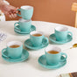 Tara Tea Cup And Saucer Set Of 6 Mint Green 225ml