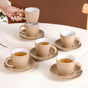 Beige Tara Ceramic Cup And Saucer Set Of 6 225ml