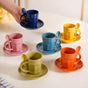 Set Of 6 Eclectic Tea Cup With Saucer And Spoons 100ml