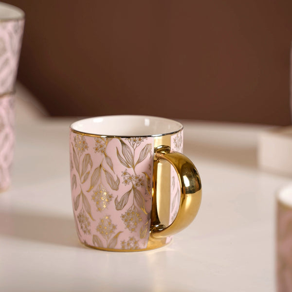 Ceramic Floral Teacup Set of 6 Pink 350ml