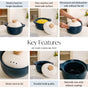 Teal Ceramic Cooking Pot With Lid 2000ml