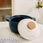 Teal Ceramic Cooking Pot With Lid 2000ml