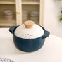 Teal Ceramic Cooking Pot With Lid 2000ml