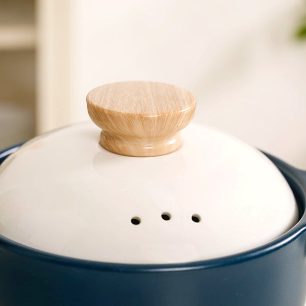 Cera Ceramic Cooking Pot With Lid Teal 2400ml