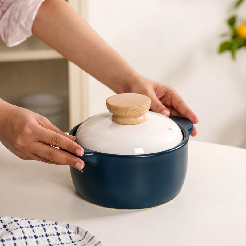 Teal Korean Stew Pot With Lid 700ml