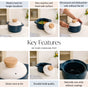 Teal Korean Stew Pot With Lid 700ml