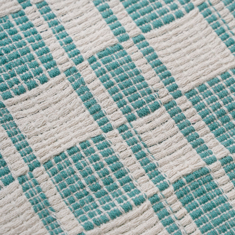 Teal Tide Fringe Cotton Floor Runner 130x50cm
