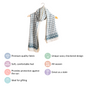 Teal Wavy Checkered Lightweight Summer Scarf