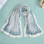 Teal Wavy Checkered Lightweight Summer Scarf