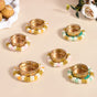 Set Of 6 Beaded Festive Tea Light Holders