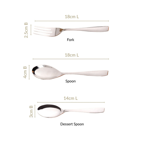Modern Quenelle Stainless Steel Cutlery Set Of 18