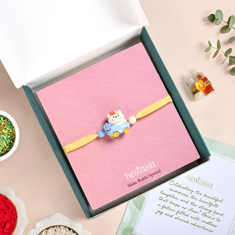 Teddy Ride Kids Rakhi Gift Set