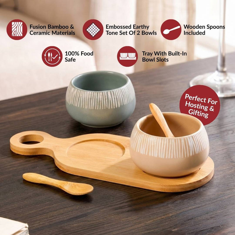 Terra Duo Platter With Spoon Set Of 5