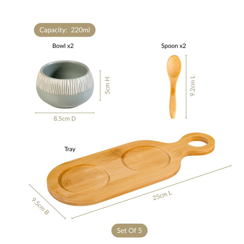 Terra Duo Platter With Spoon Set Of 5