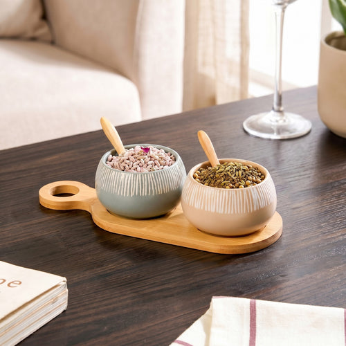 Terra Duo Platter With Spoon Set Of 5