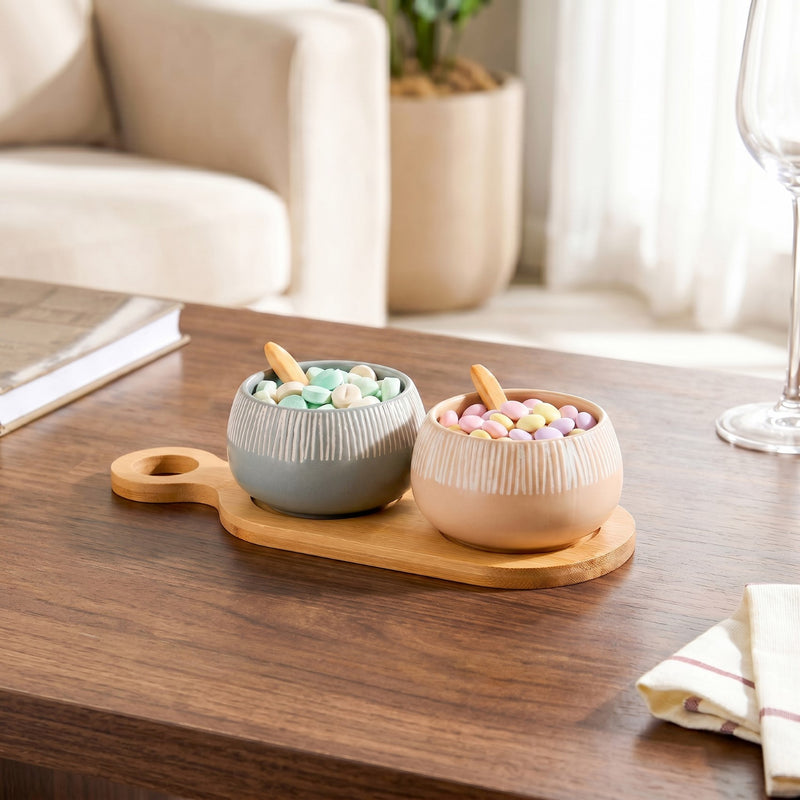 Terra Duo Platter With Spoon Set Of 5