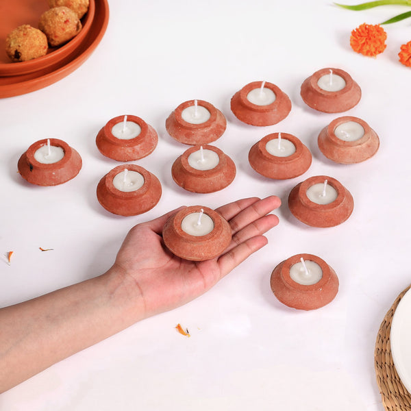 Matki Earthen Clay Diyas Set Of 24