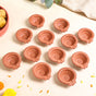 Sunflower Motif Pure Terracotta Clay Diyas Set Of 48