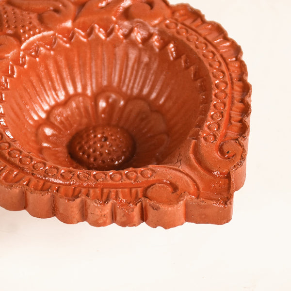 Tri Colour Natural Terracotta Diyas Set Of 48