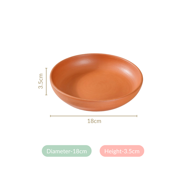 Set Of 4 Earthen Terracotta Snack Plates 7 Inch