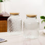 Borosilicate Textured Airtight Jar Set Of 2 1900ml