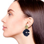 Textured Florals Dangling Earrings Black