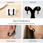 Textured Black Semi Hoop Earrings